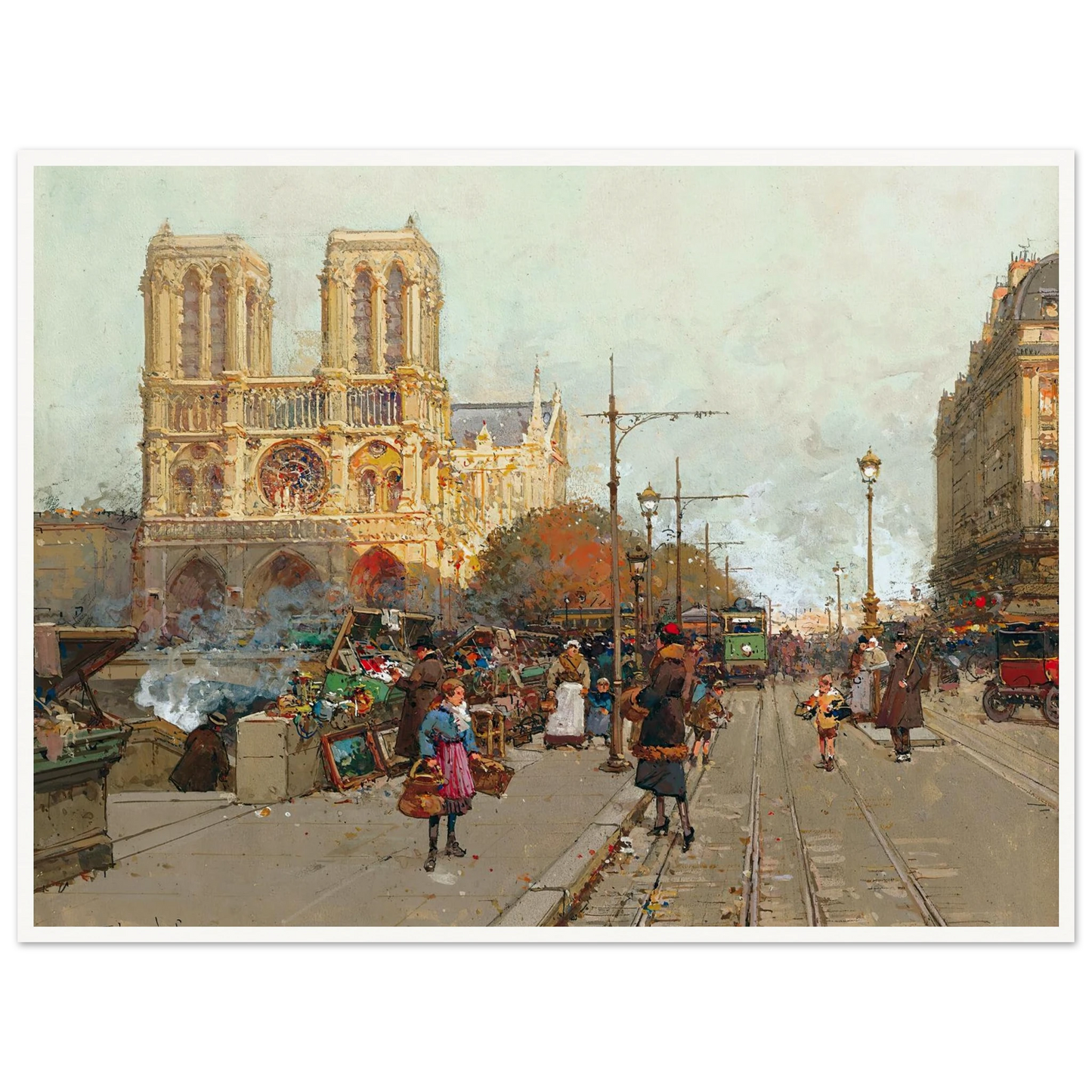 Notre Dame De Paris, Vue Du Quai De Montebello Art Print | Eugene Galien Laloue-Quipham Collections