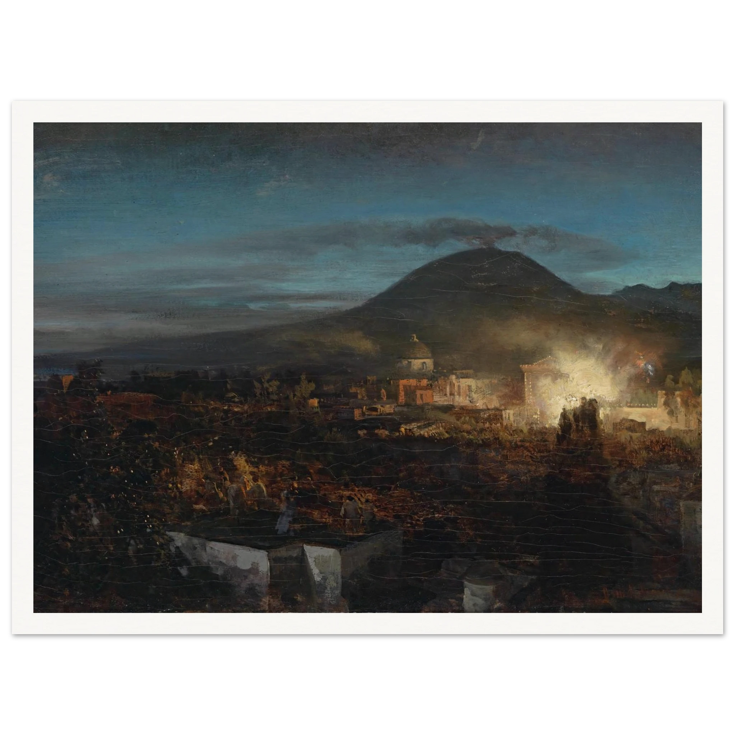 Feuerwerk In Toree Dell Annunziata Art Print | Oswald Achenbach-Quipham Collections