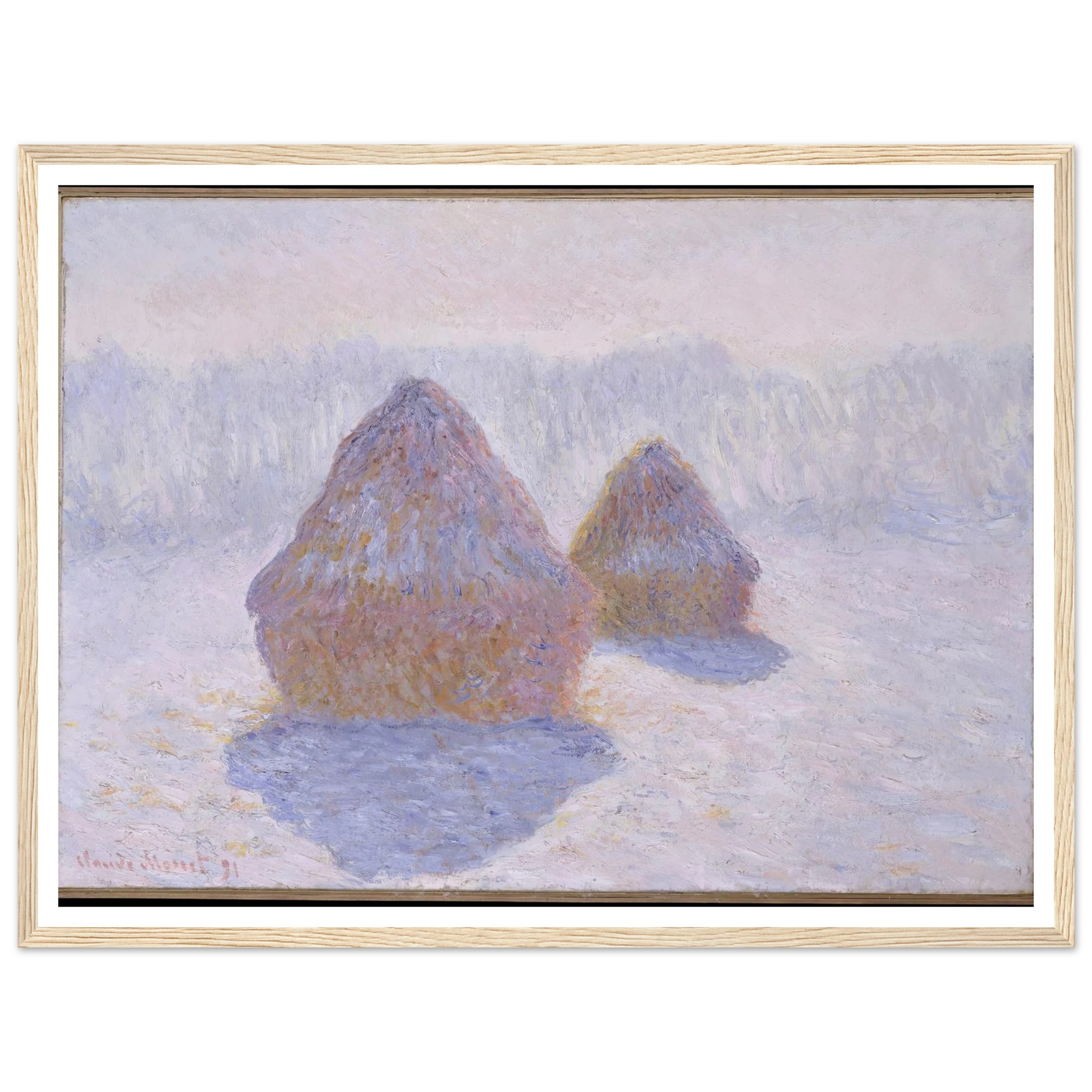 Haystacks (Effect of Snow and Sun) (1891) Art Print | Claude Monet-Quipham Collections
