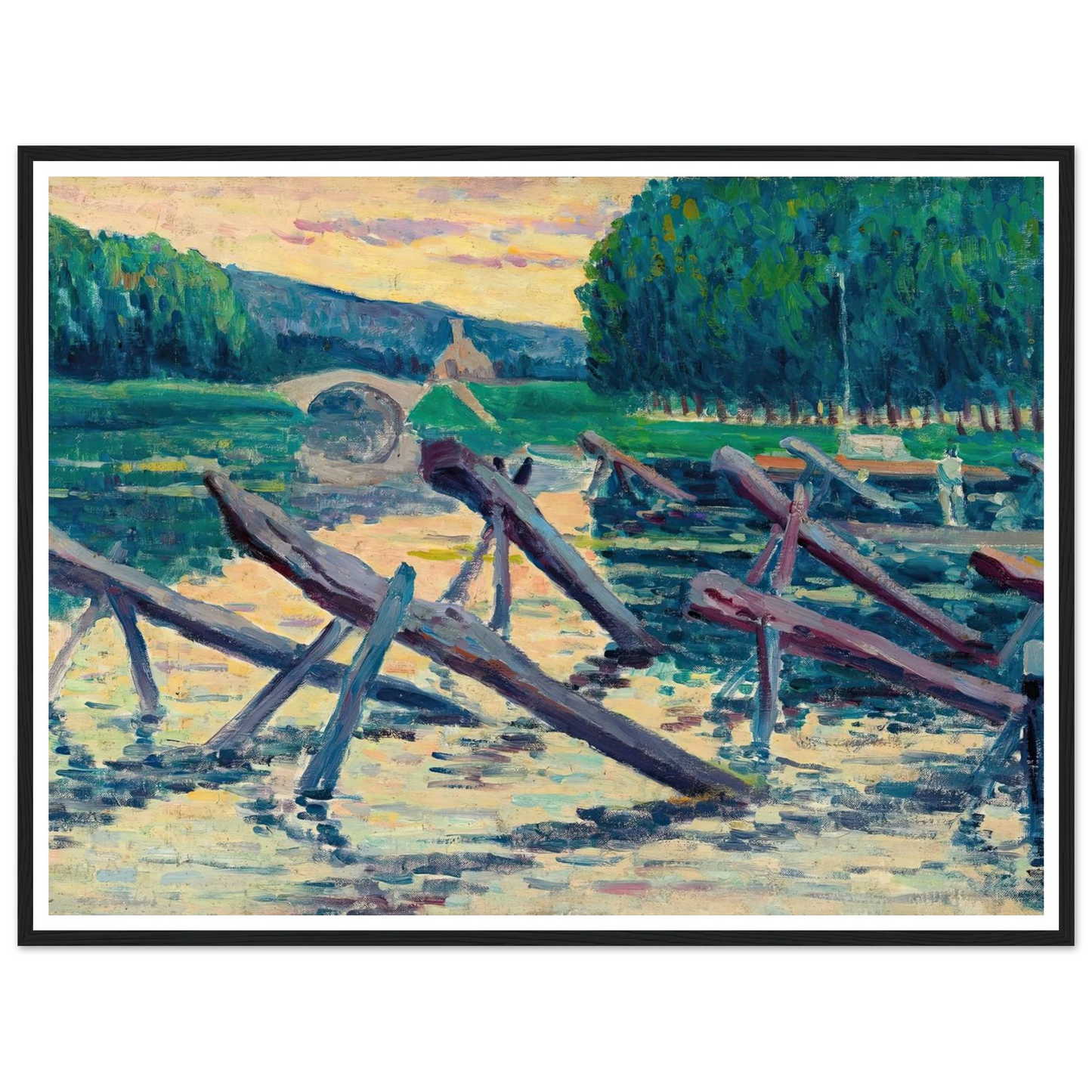 Les chevalets sur la Cure (circa 1908) Art Print | Maximilien Luce-Quipham Collections