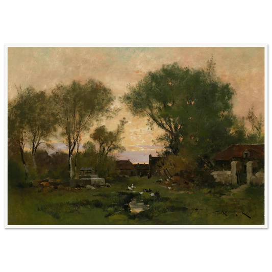 Abendstimmung Art Print | Eugene Galien Laloue - Framed Poster - 30x40 cm / 12x16″ - Black frame