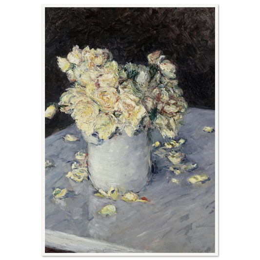 Yellow Roses in a Vase (1882) Art Print | Gustave Caillebotte-Quipham Collections