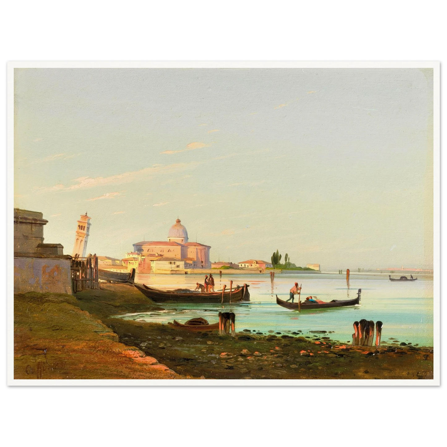 Venice, a View of San Pietro di Castello (1851) Art Print | Ippolito Caffi-Quipham Collections