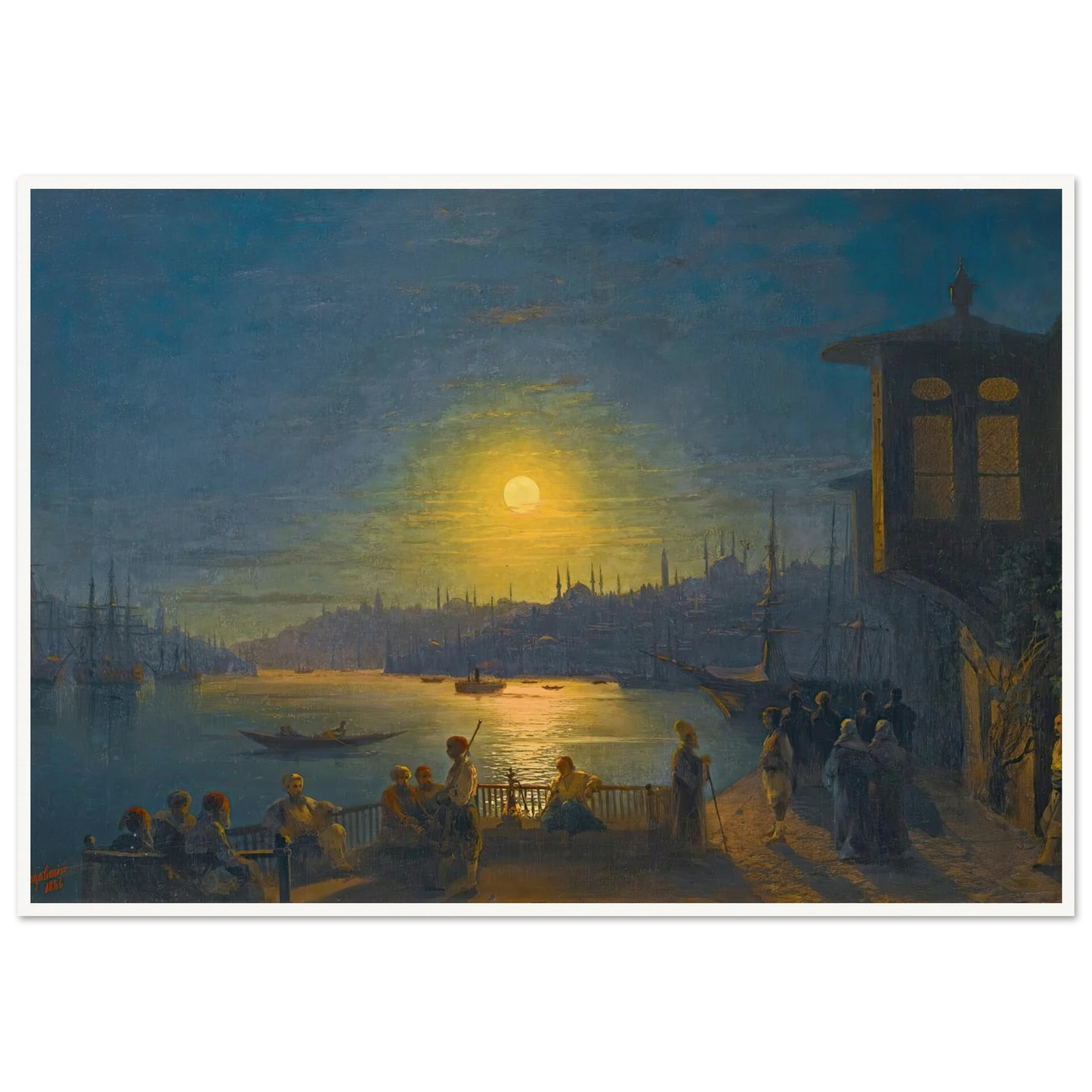 Moonrise Over The Golden Horn (1886) Art Print | Ivan Konstantinovich Aivazovsky-Quipham Collections