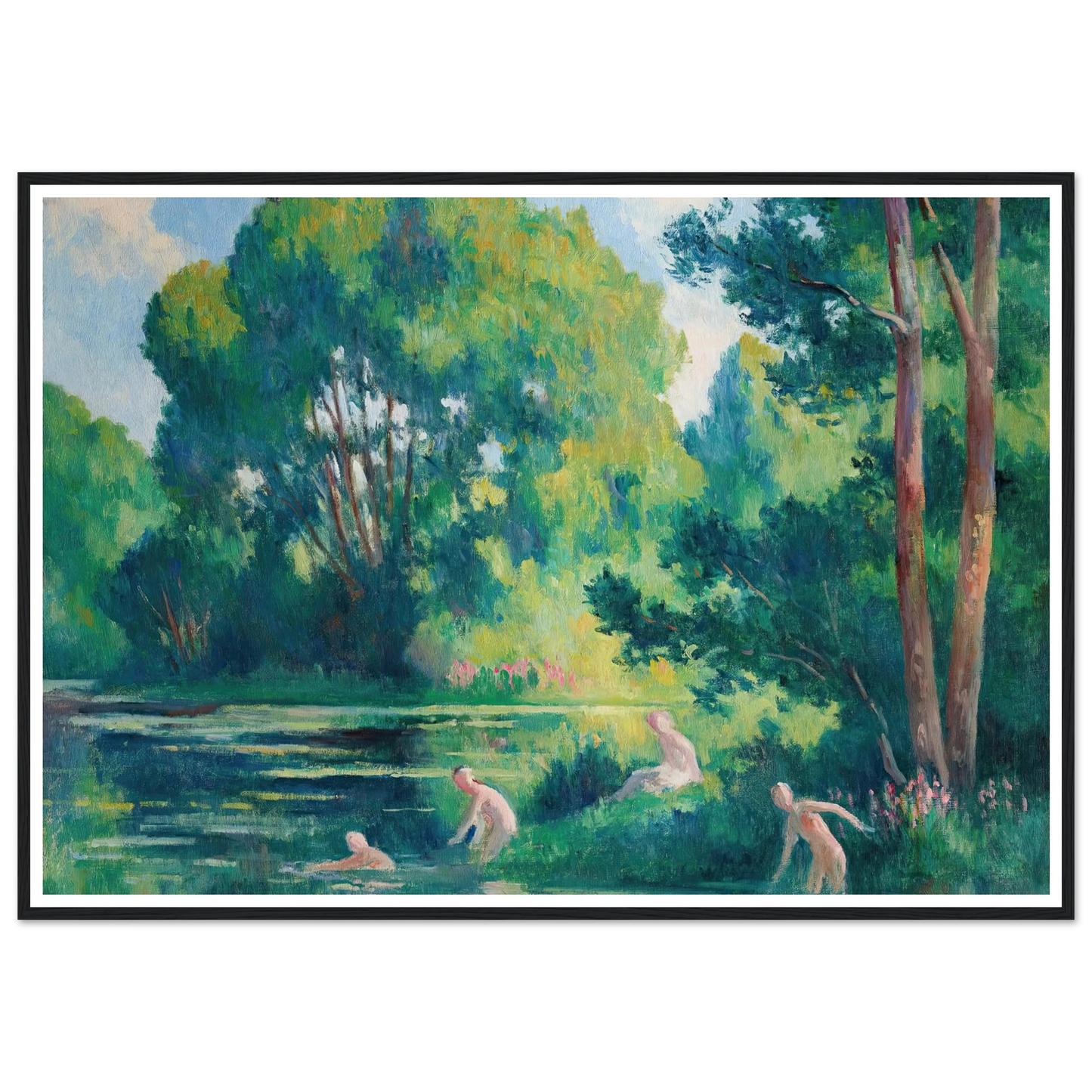 Rolleboise, baignade dans le petit bras de la Seine (1920) Art Print | Maximilien Luce-Quipham Collections