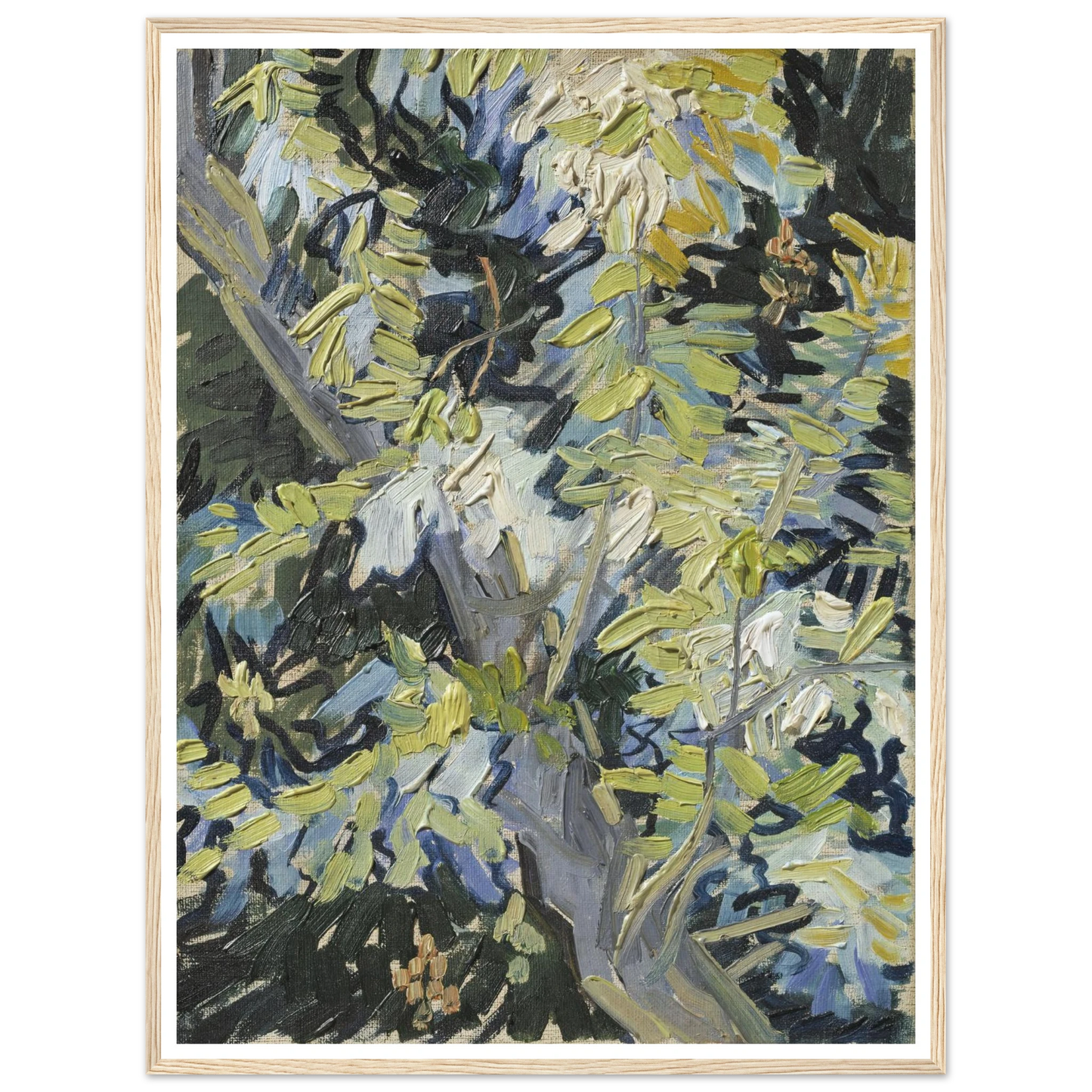 Acacia in Flowers Art Print | Vincent van Gogh - Framed Poster - 30x40 cm / 12x16″ - Black frame