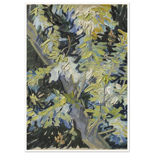 Acacia in Flowers Art Print | Vincent van Gogh - Framed Poster - 30x40 cm / 12x16″ - Black frame
