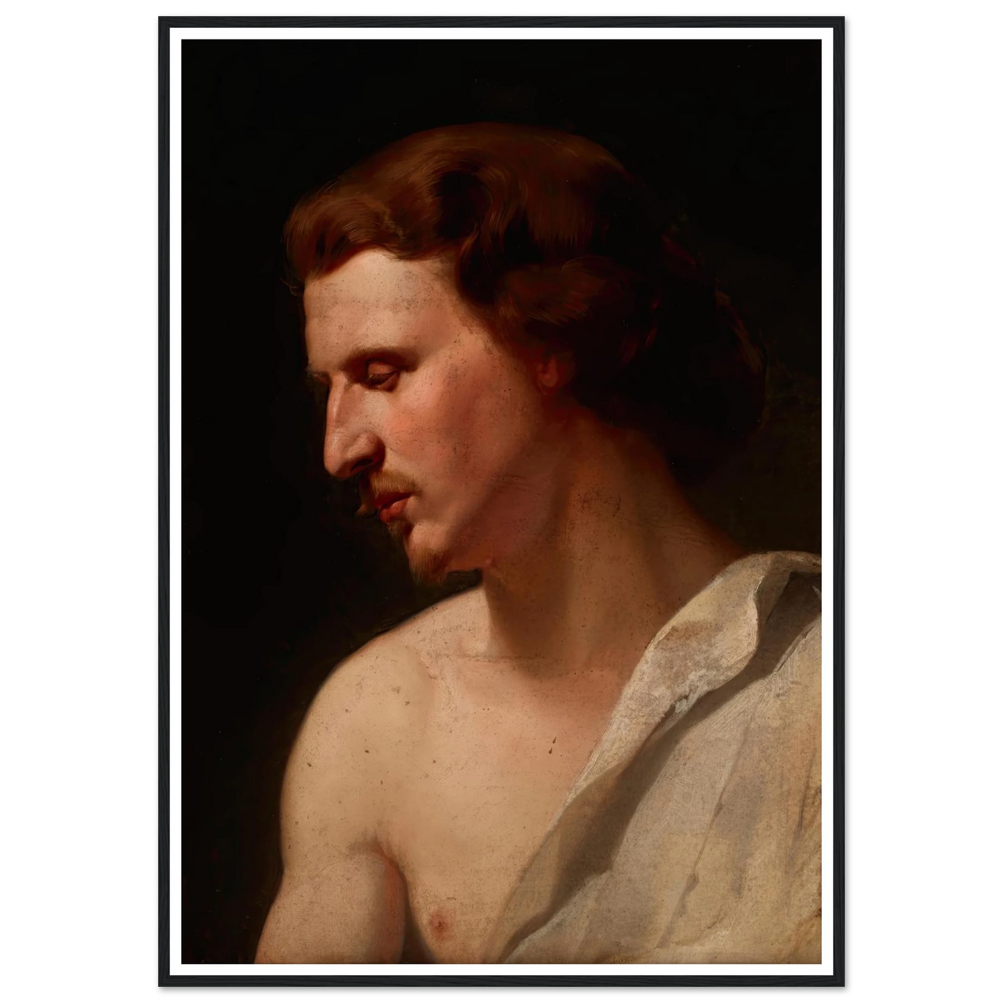 Academic study – young man (1859) Art Print | Jan Matejko - Framed Poster - 30x40 cm / 12x16″ - Black frame