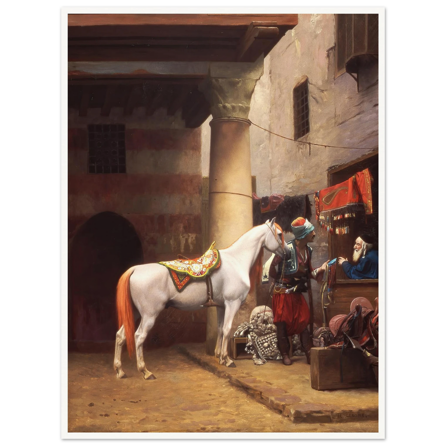 The Saddle Bazaar, Cairo (1883) Art Print | Jean Leon Gerome-Quipham Collections