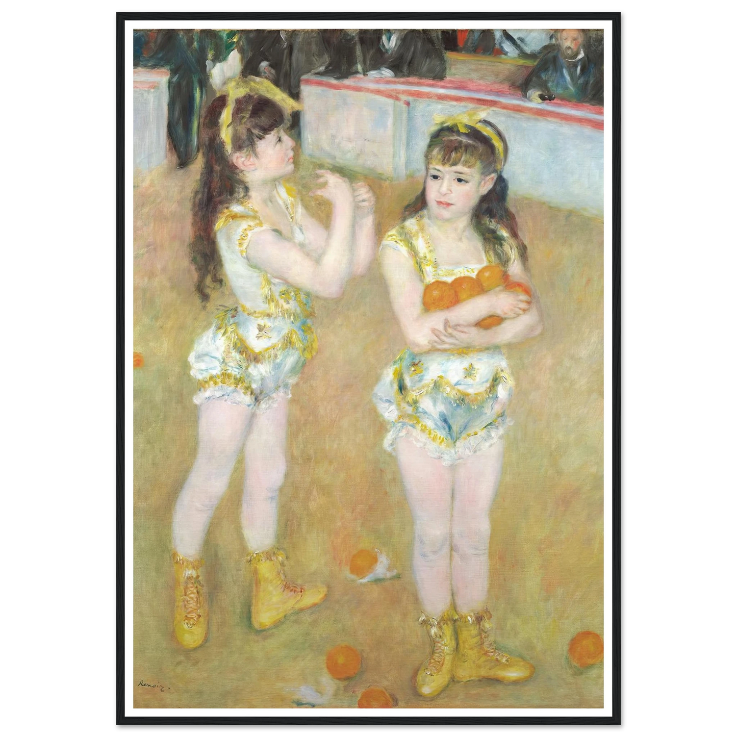Acrobats at the Cirque Fernando (Francisca and Angelina Wartenberg) (1879) Art Print | Pierre Auguste Renoir - Framed Poster - 30x40 cm / 12x16″ - Black frame