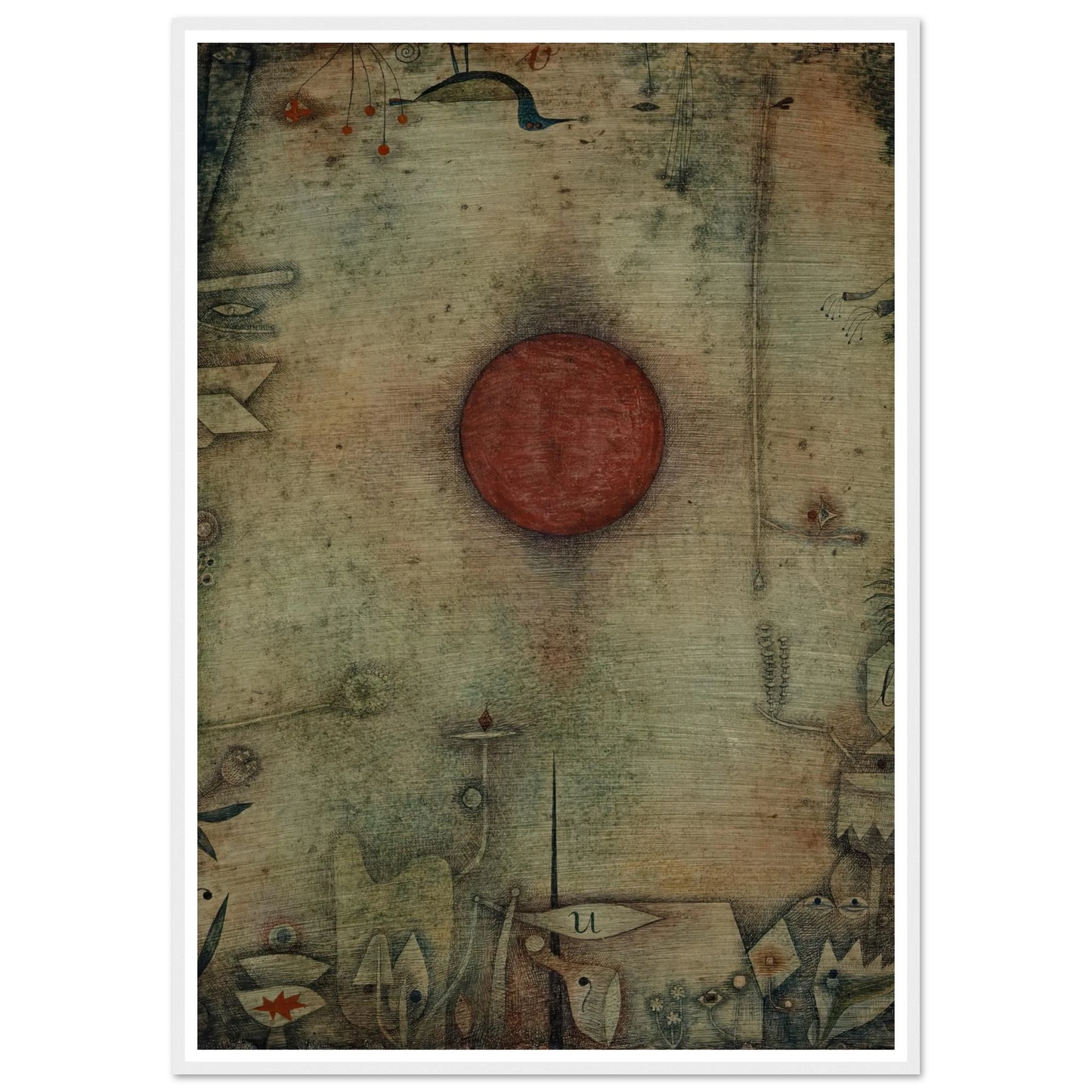 Ad marginem (1930) Art Print | Paul Klee - Framed Poster - 30x40 cm / 12x16″ - Black frame