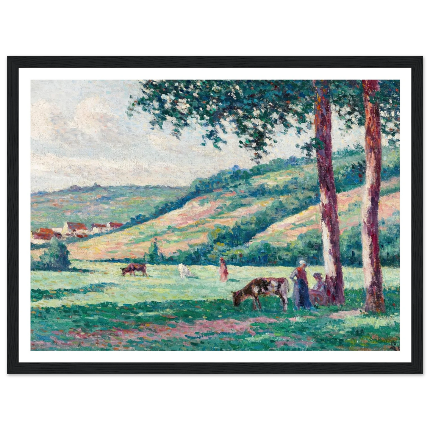 Paysage aux bergères et vachers (circa 1900) Art Print | Maximilien Luce-Quipham Collections
