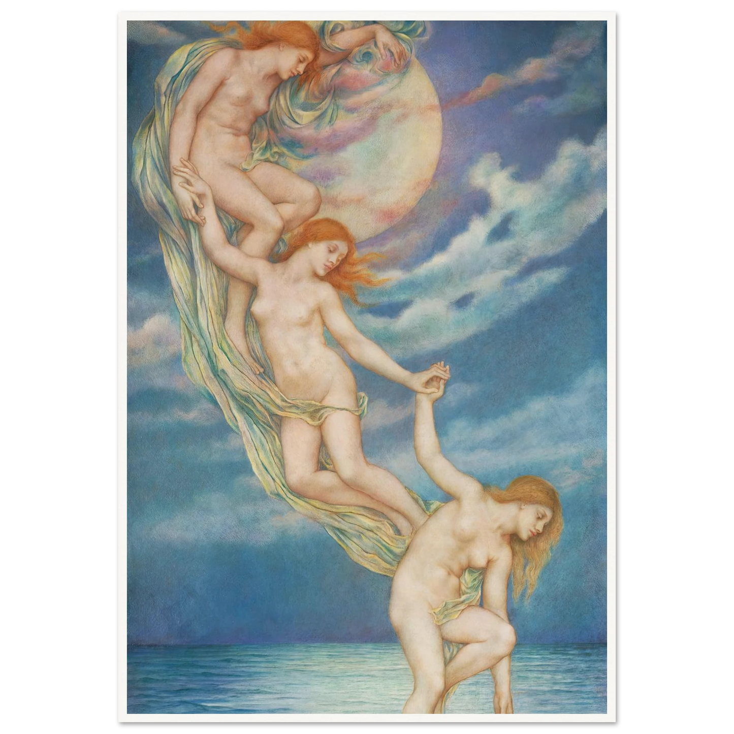 Moonbeams Dipping Into The Sea (1918) Art Print | Evelyn de Morgan-Quipham Collections