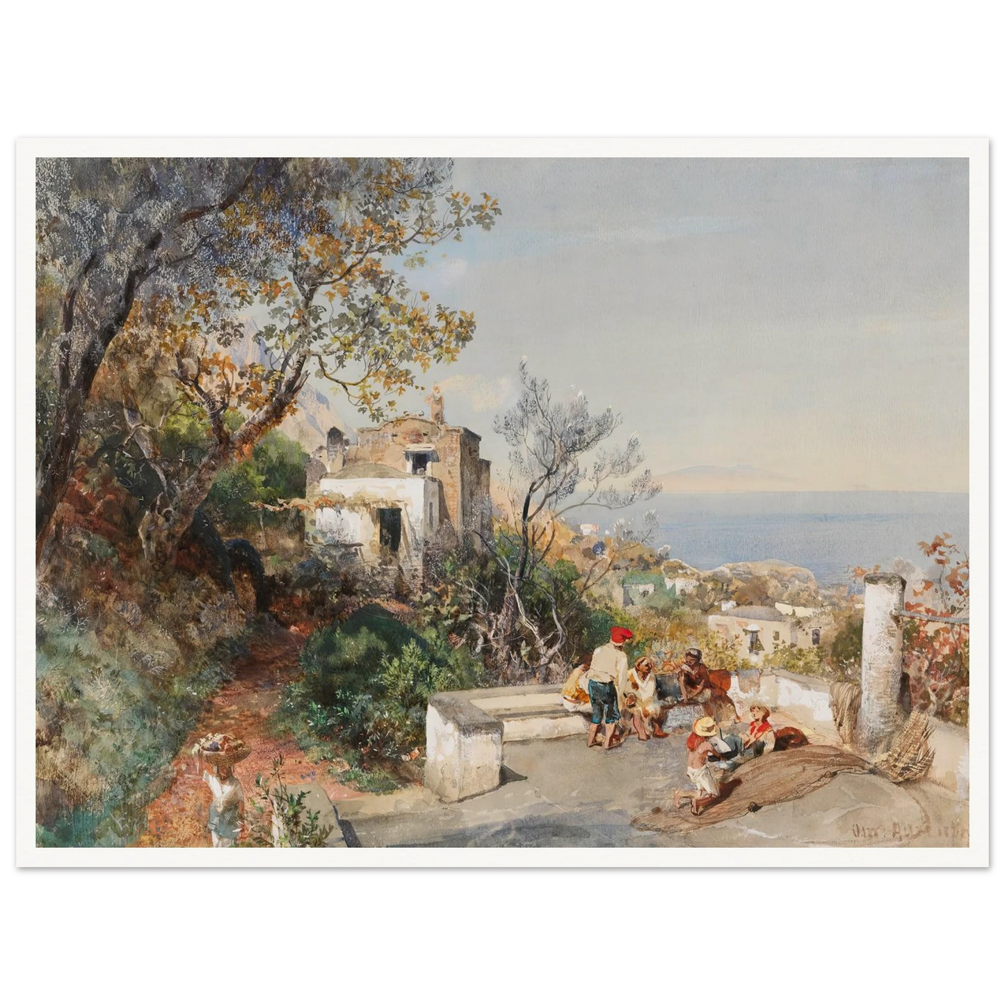 Blick über die Bucht von Neapel (1880) Art Print | Oswald Achenbach-Quipham Collections