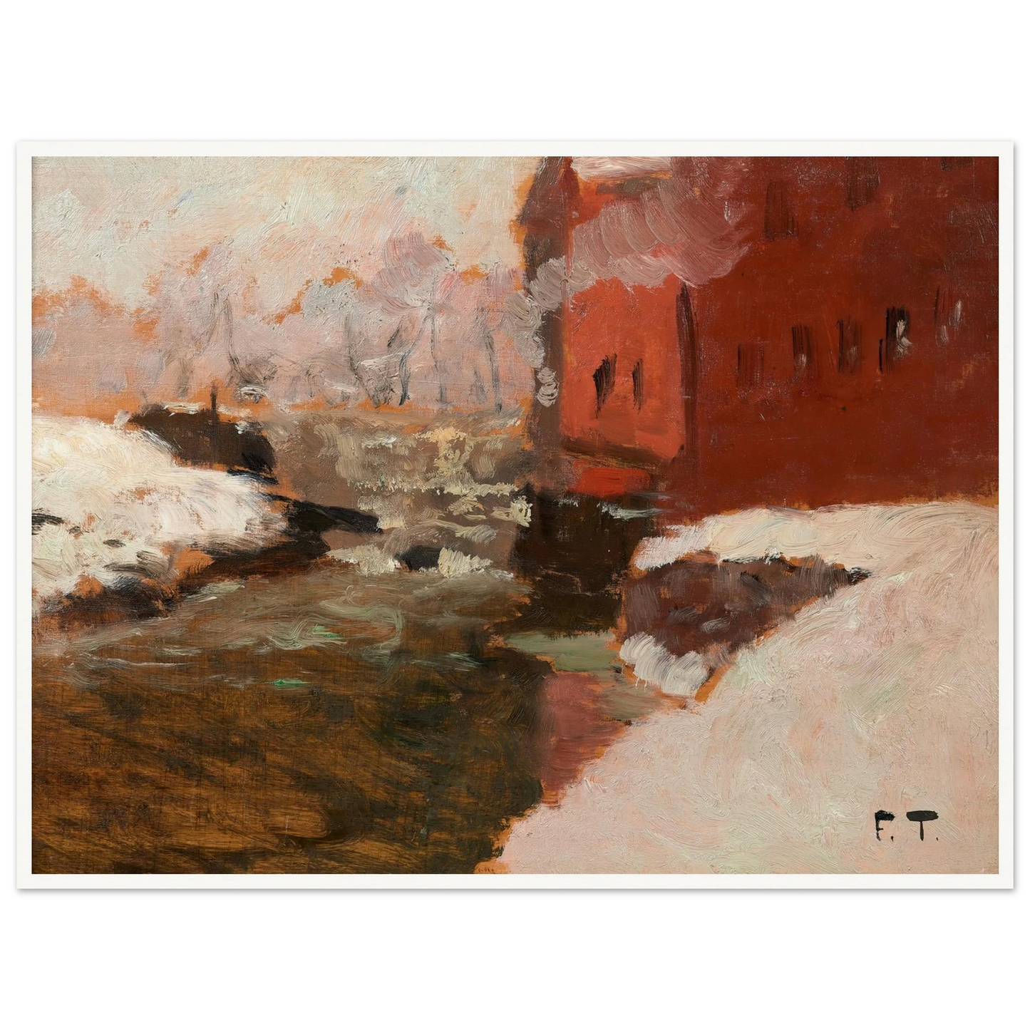 Den røde Fabrik (l’usine rouge) Art Print | Frits Thaulow-Quipham Collections
