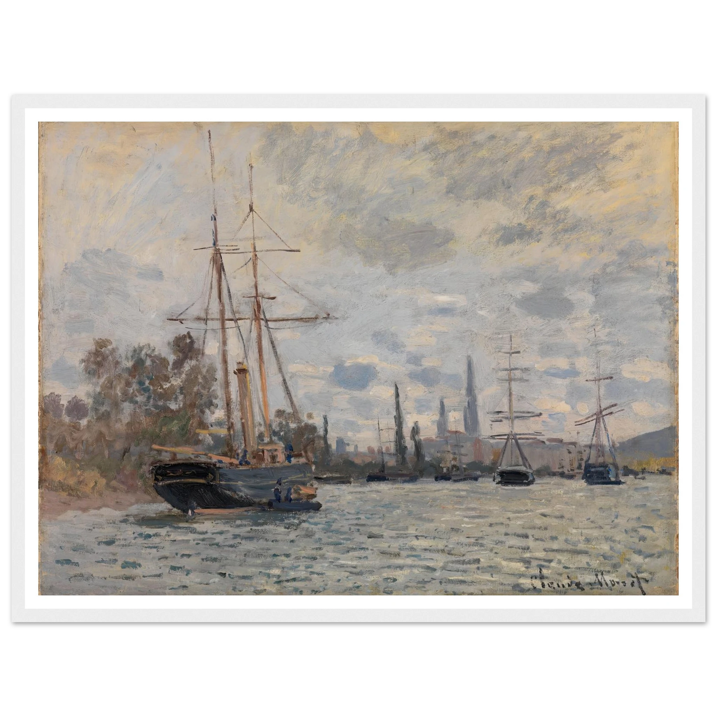 The Seine near Rouen (ca 1874) Art Print | Claude Monet-Quipham Collections