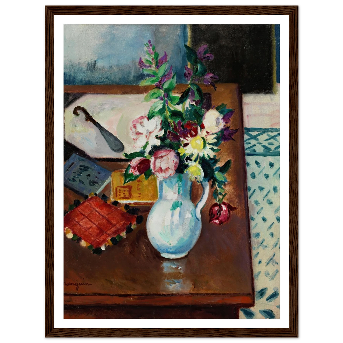 Coin de table, fleurs roses Art Print | Henri Manguin-Quipham Collections
