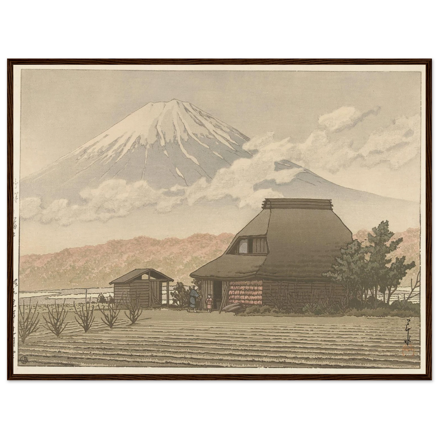 Fuji vanaf het dorp Narusawa (1936-11) Art Print | Kawase Hasui-Quipham Collections