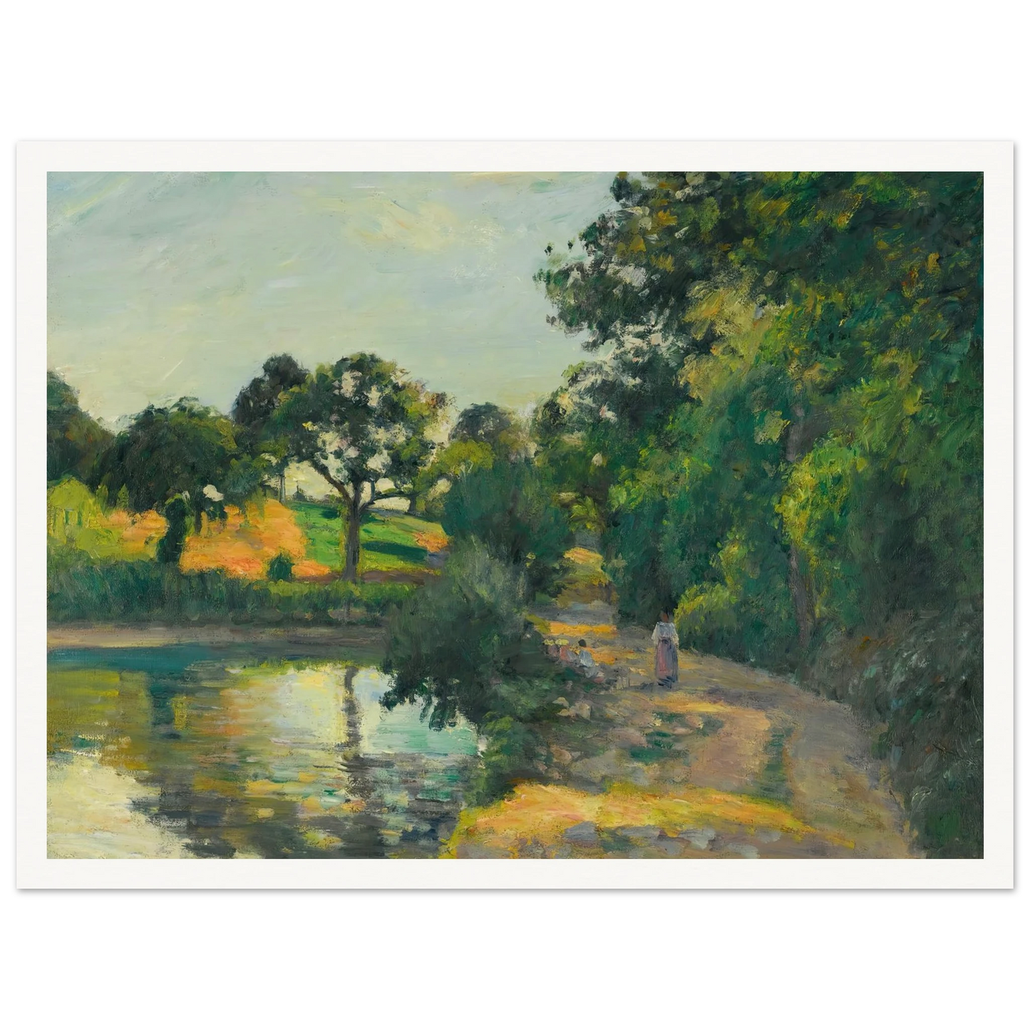 L’étang Au Soleil Couchant, Montfoucault (1874) Art Print | Camille Pissarro-Quipham Collections