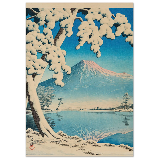 Fuji no yukibare, Tagonoura (Clearing after a snowfall on Mount Fuji, Tagonoura Beach) (1932) Art Print | Kawase Hasui-Quipham Collections