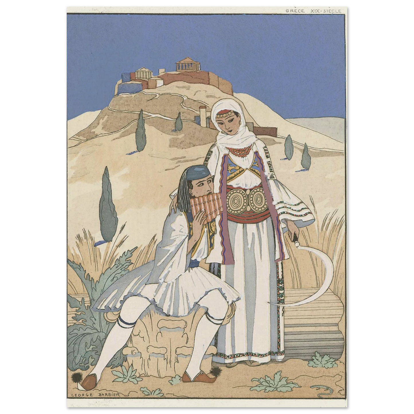 La flute de Pan (1923) Art Print | George Barbier-Quipham Collections