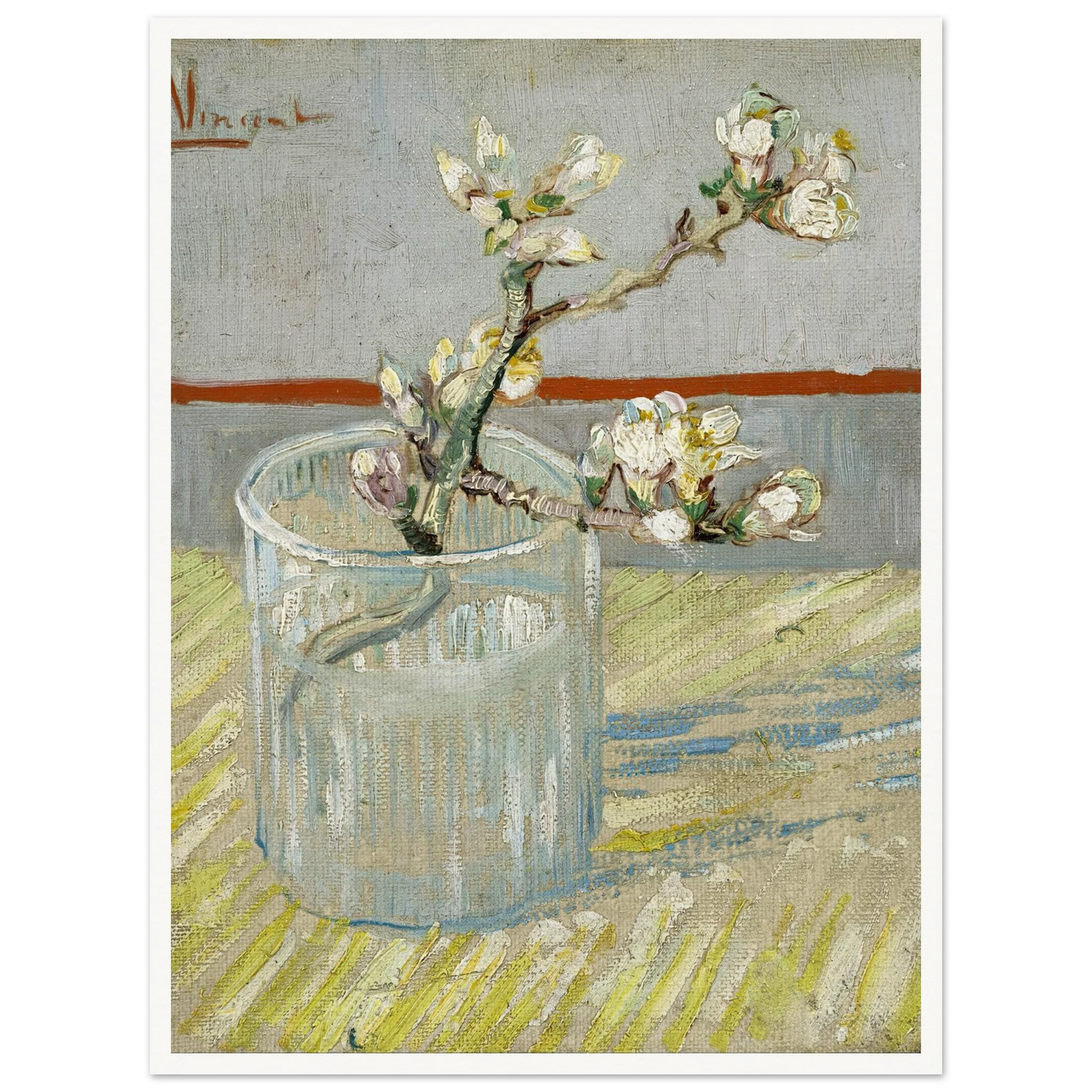 Sprig of flowering almond in a glass (1888) Art Print | Vincent van Gogh-Quipham Collections