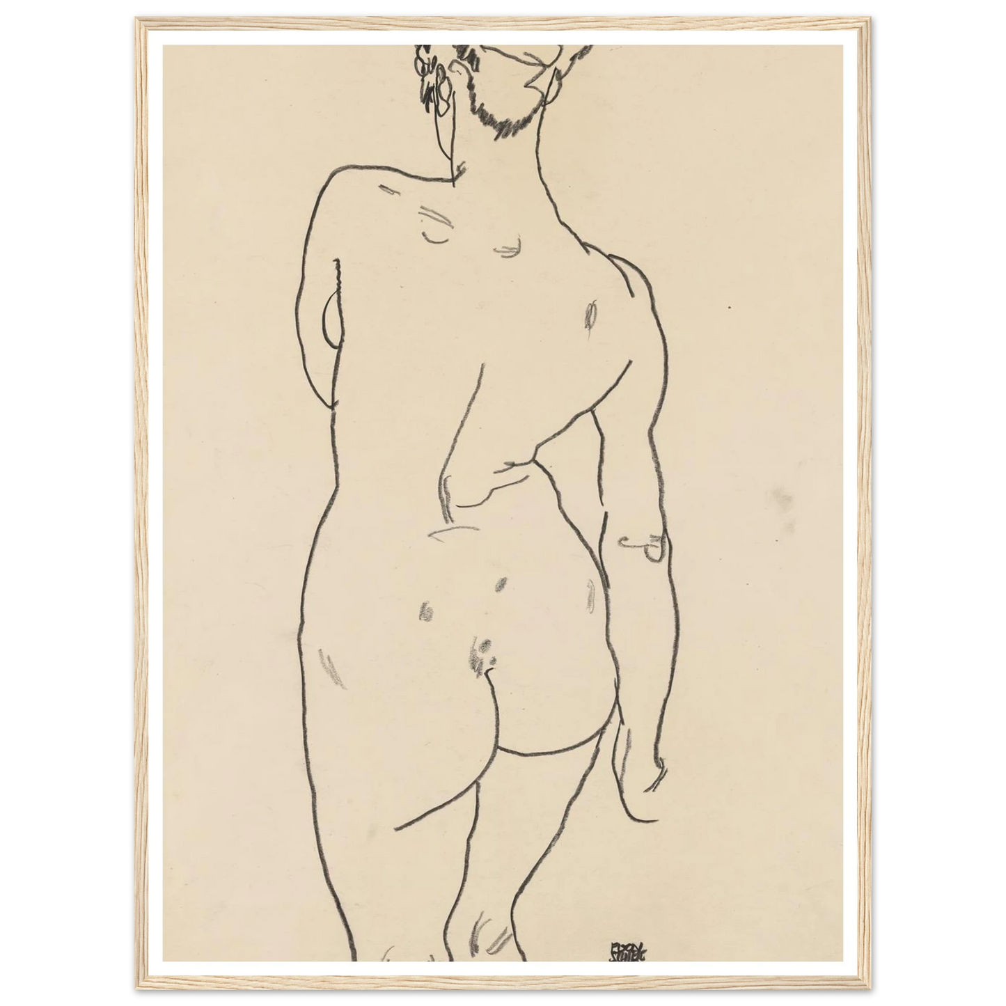 Weiblicher Rückenakt (1998) Art Print | Egon Schiele-Quipham Collections
