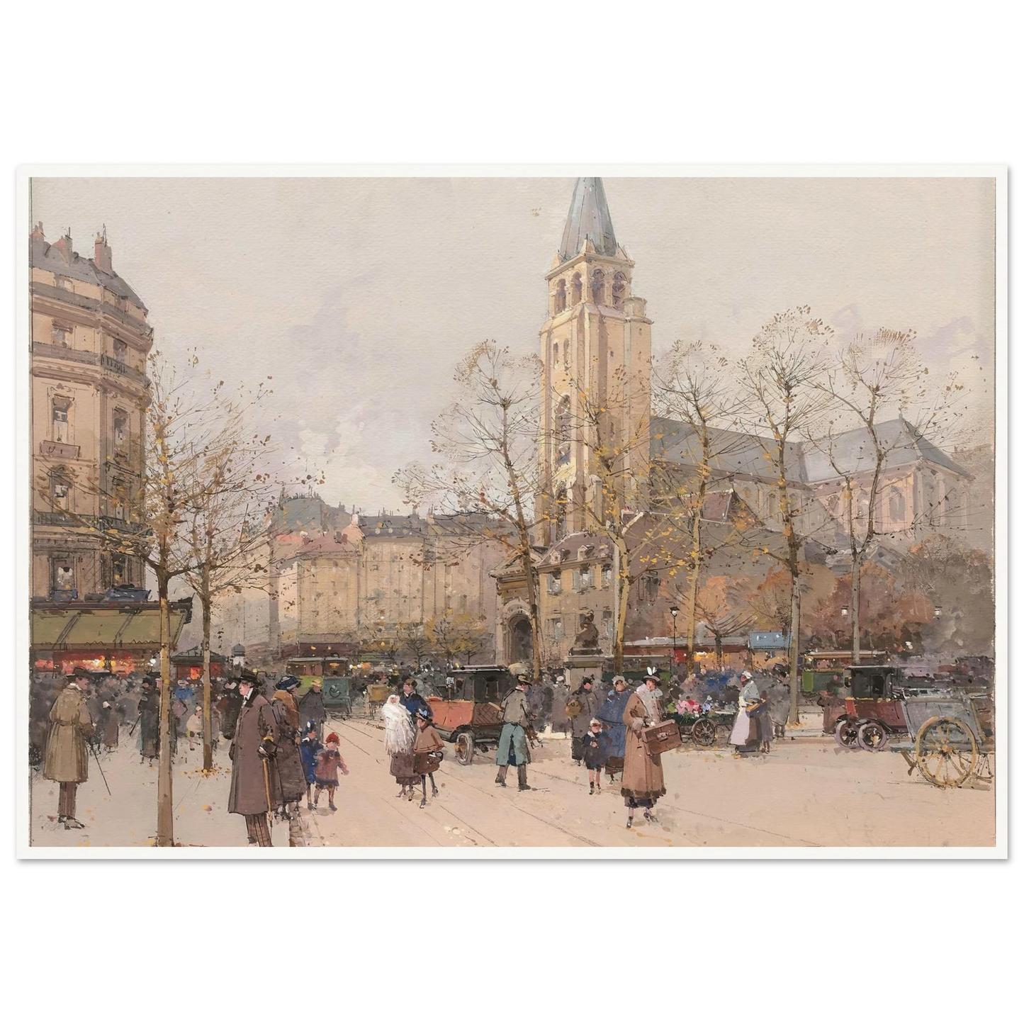 Vue des boulevards à Saint-Germain-des-Prés Art Print | Eugene Galien Laloue-Quipham Collections