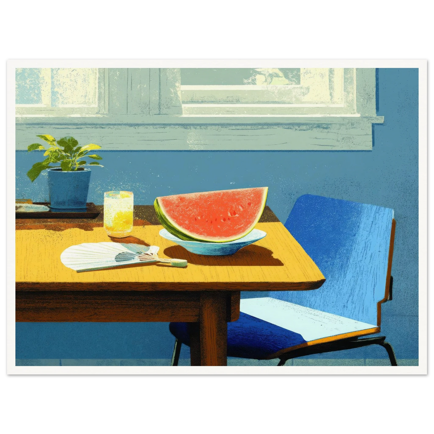 Afternoon Blue, A Taste of Summer - Framed Poster - 30x40 cm / 12x16″ - Black frame