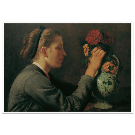 Agathe Thoma, die Schwester des Künstlers (1868) Art Print | Hans Thoma - Framed Poster - 30x40 cm / 12x16″ - Black frame