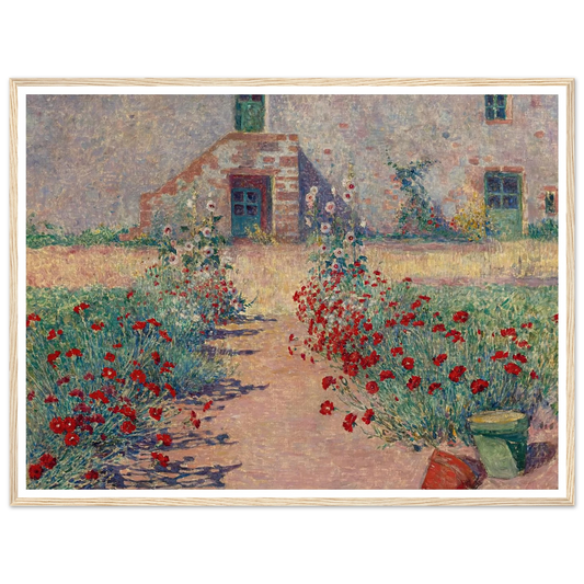 Aisle of Carnations in Kervaudu Art Print | Ferdinand du Puigaudeau - Framed Poster - 30x40 cm / 12x16″ - Black frame