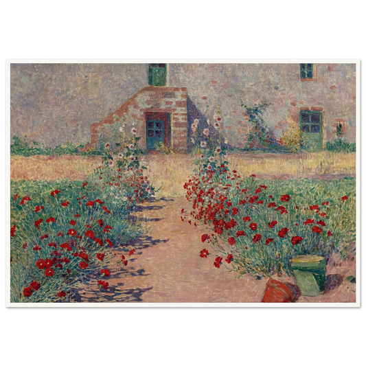 Aisle of Carnations in Kervaudu Art Print | Ferdinand du Puigaudeau - Framed Poster - 30x40 cm / 12x16″ - Black frame