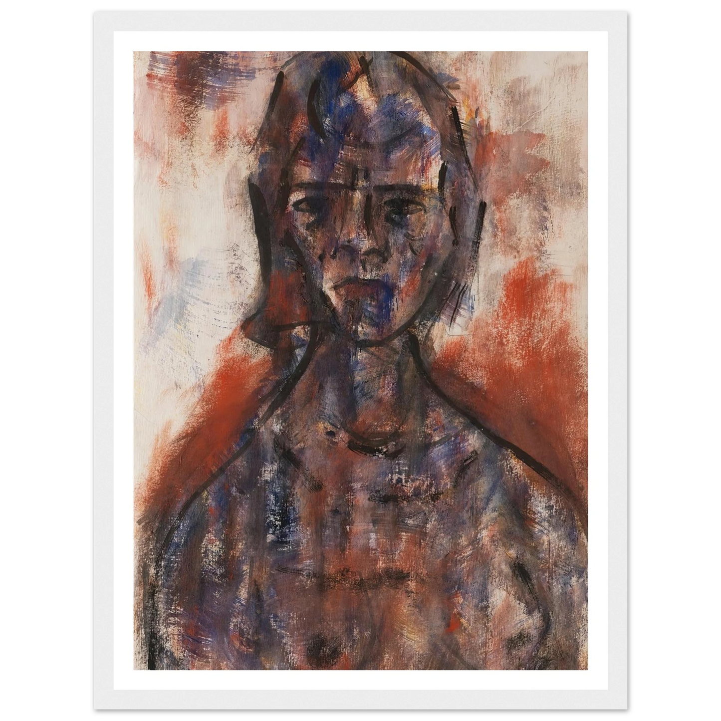 Aktstudie (1920) Art Print | Christian Rohlfs - Framed Poster - 30x40 cm / 12x16″ - Black frame