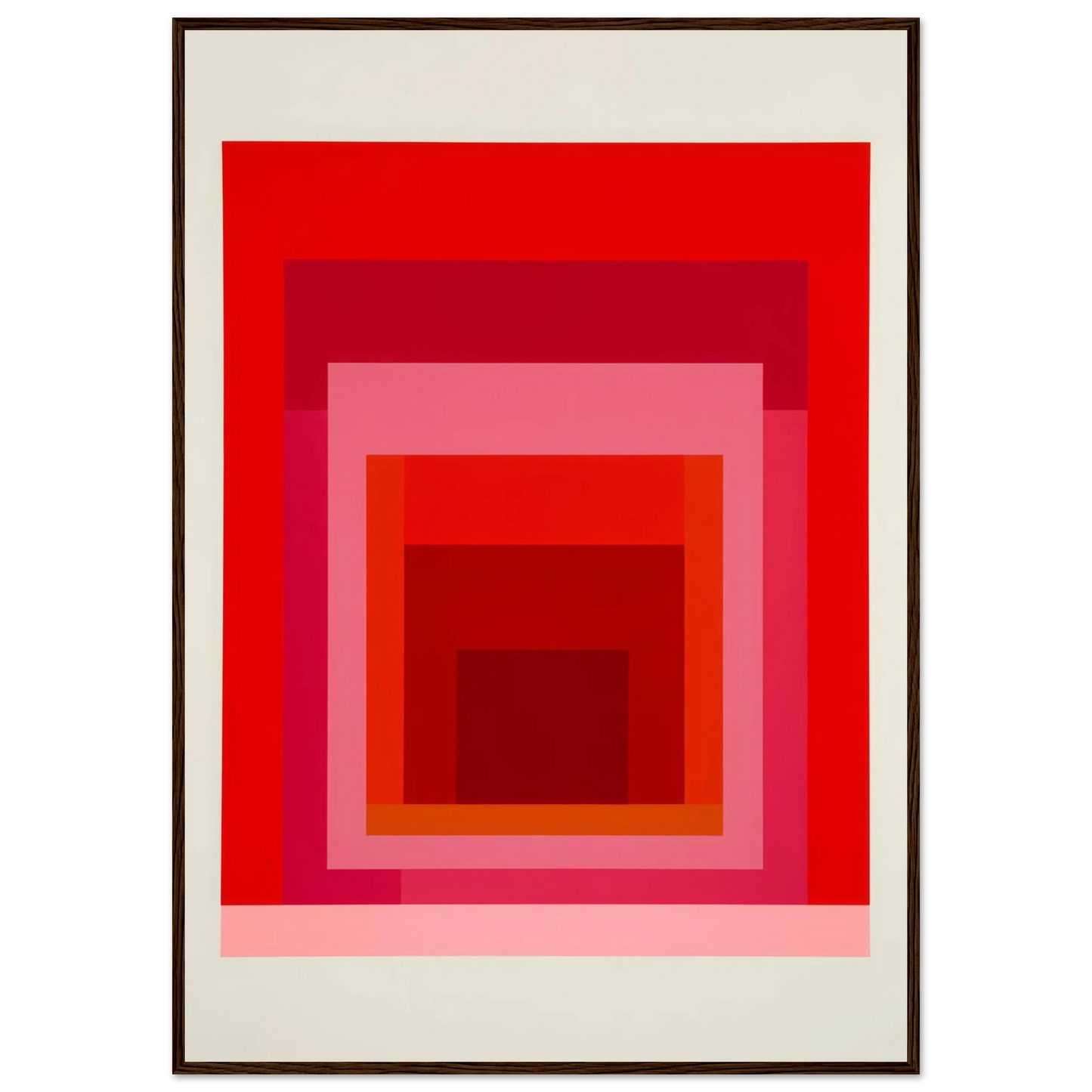 Albers Red Harmony - Framed Poster - 30x40 cm / 12x16″ - Black frame