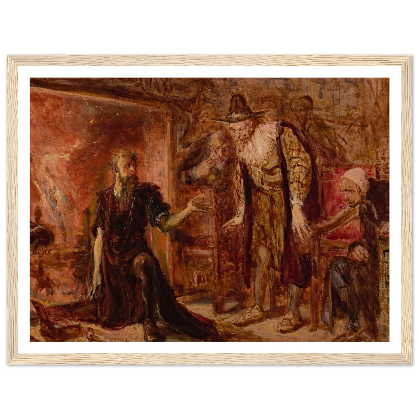 Alchemist Sendivogius and Sigismund III, sketch (1867) Art Print | Jan Matejko - Framed Poster - 30x40 cm / 12x16″ - Black frame