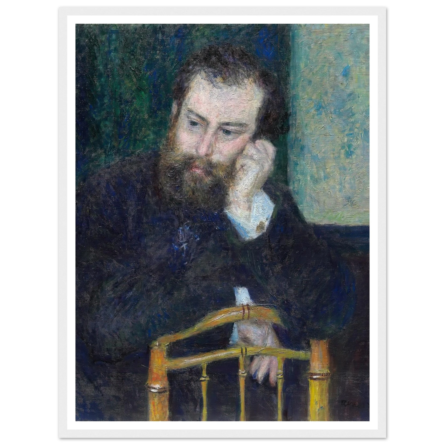 Alfred Sisley (1876) Art Print | Pierre Auguste Renoir - Framed Poster - 30x40 cm / 12x16″ - Black frame