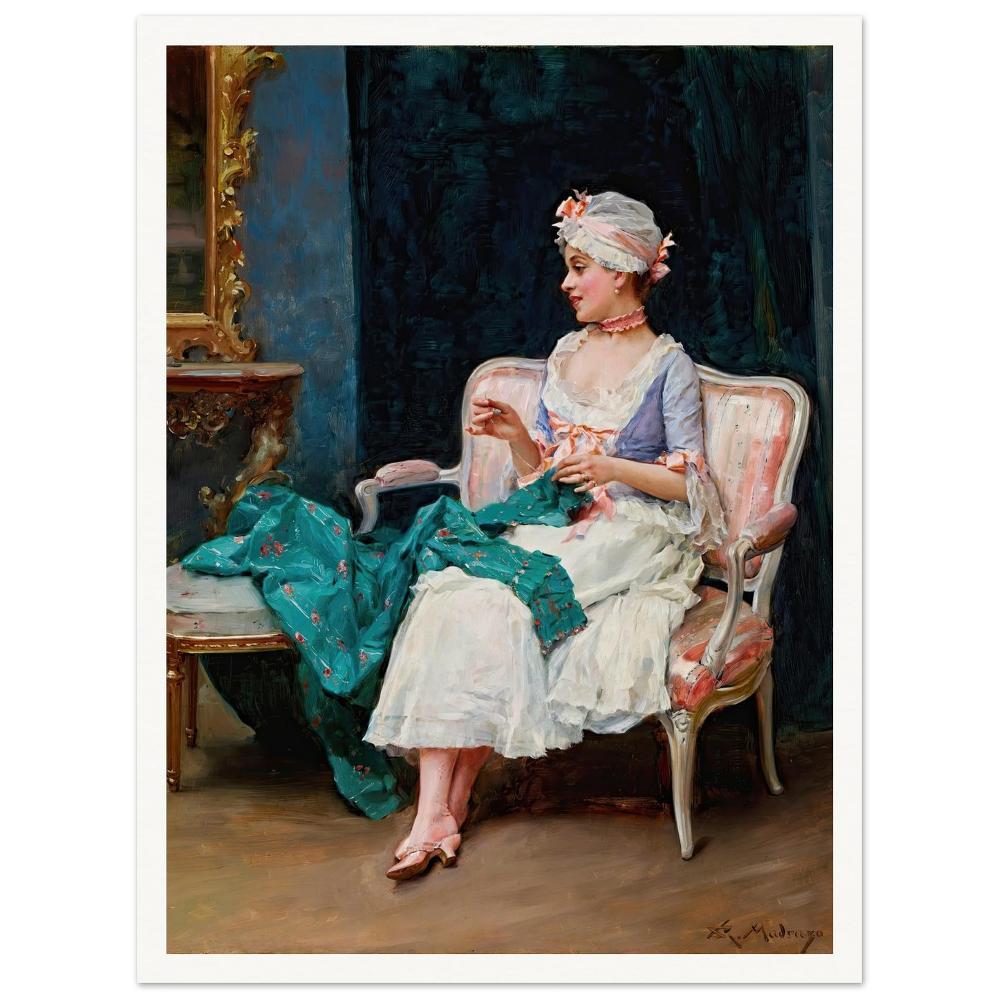 Aline Art Print | Raimundo de Madrazo y Garreta - Framed Poster - 30x40 cm / 12x16″ - Black frame