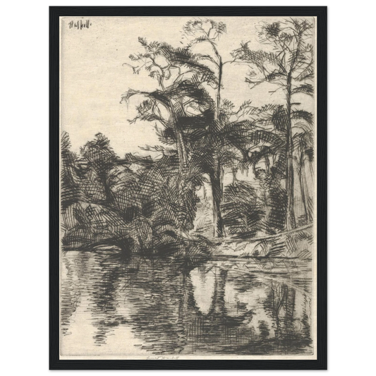 Alligator Pool (1914) Art Print | Ernest Haskell - Framed Poster - 30x40 cm / 12x16″ - Black frame