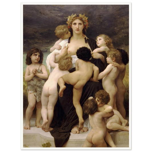 Alma Parens (1883) Art Print | William Bouguereau - Framed Poster - 30x40 cm / 12x16″ - Black frame