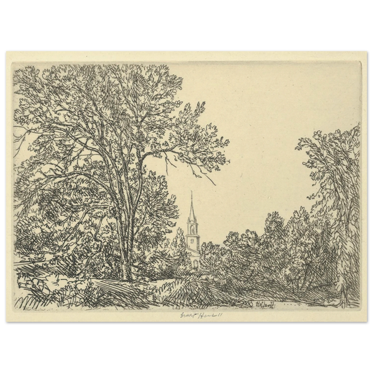 Alna Pastoral (1924) Art Print | Ernest Haskell - Framed Poster - 30x40 cm / 12x16″ - Black frame