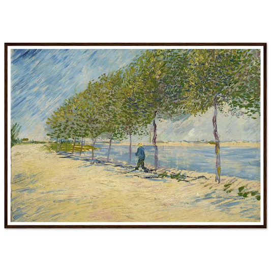 Along the Seine (1887) Art Print | Vincent van Gogh - Framed Poster - 30x40 cm / 12x16″ - Black frame