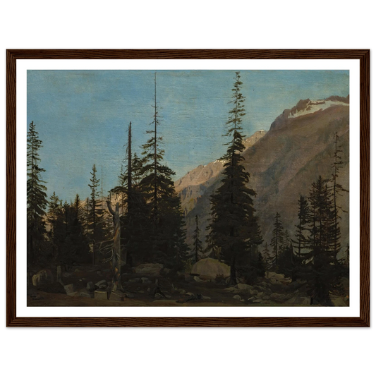 Alpine Landscape, The Handegg, Switzerland (1850s) Art Print | Jean Leon Gerome - Framed Poster - 30x40 cm / 12x16″ - Black frame