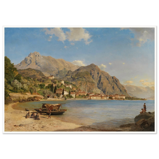 Am Ufer des Comer Sees (Menaggio) (1858) Art Print | Albert Zimmermann - Framed Poster - 30x40 cm / 12x16″ - Black frame