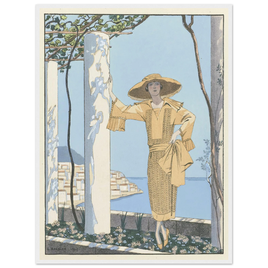 Amalfi. Robe, de Worth (1922) Art Print | George Barbier - Framed Poster - 30x40 cm / 12x16″ - Black frame
