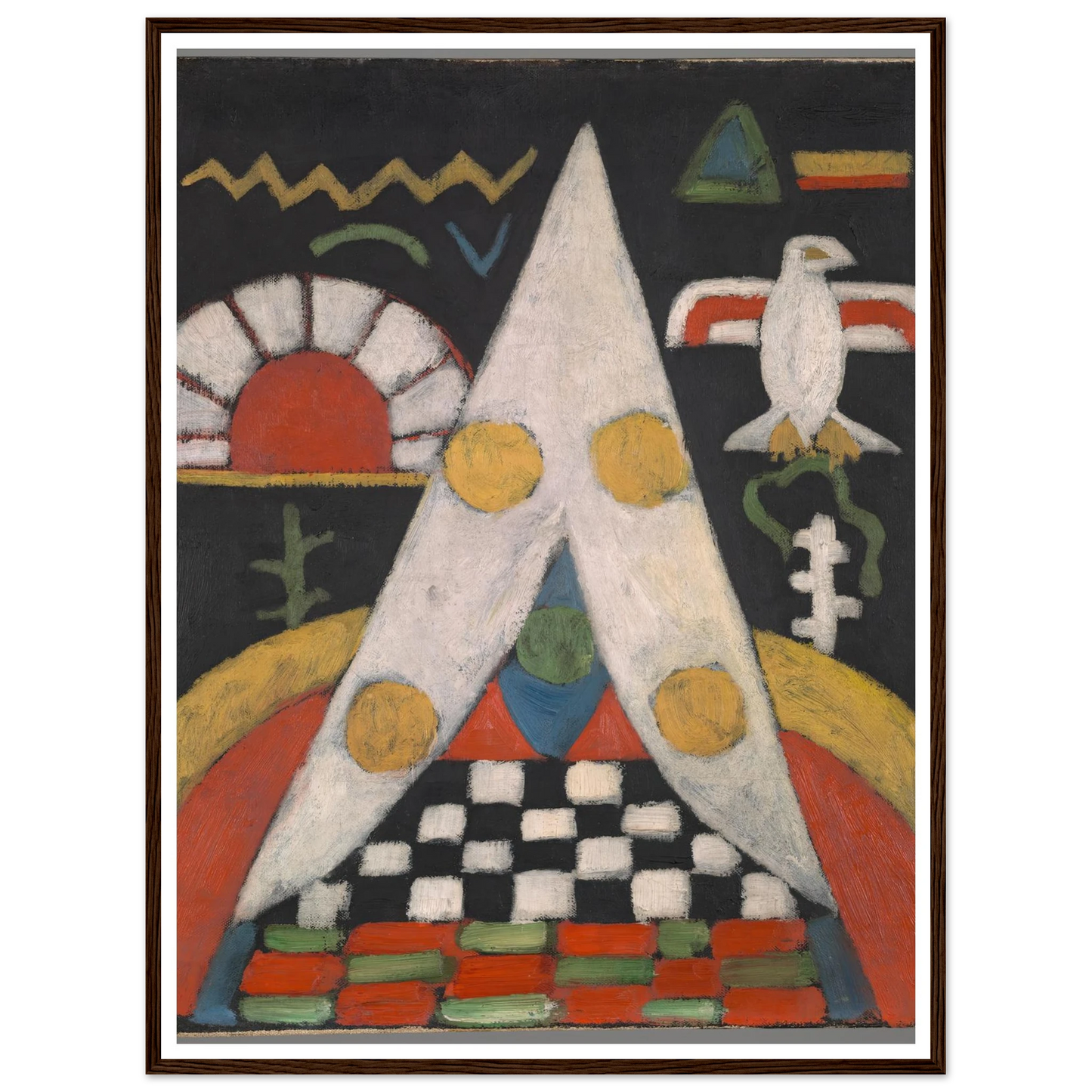 An Abstract Arrangement of American Indian Symbols (1914-1915) Art Print | Marsden Hartley - Framed Poster - 30x40 cm / 12x16″ - Black frame