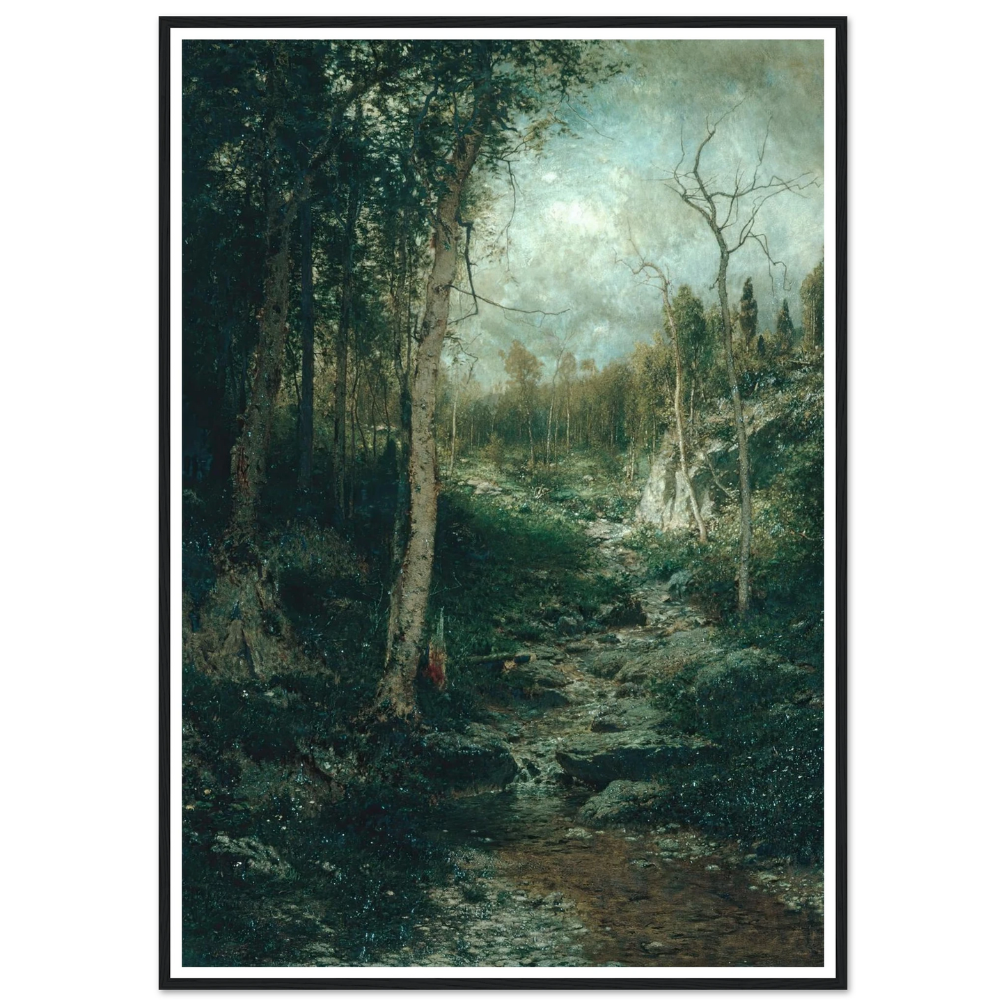 An Old Clearing (1881) Art Print | Alexander Helwig Wyant - Framed Poster - 30x40 cm / 12x16″ - Black frame