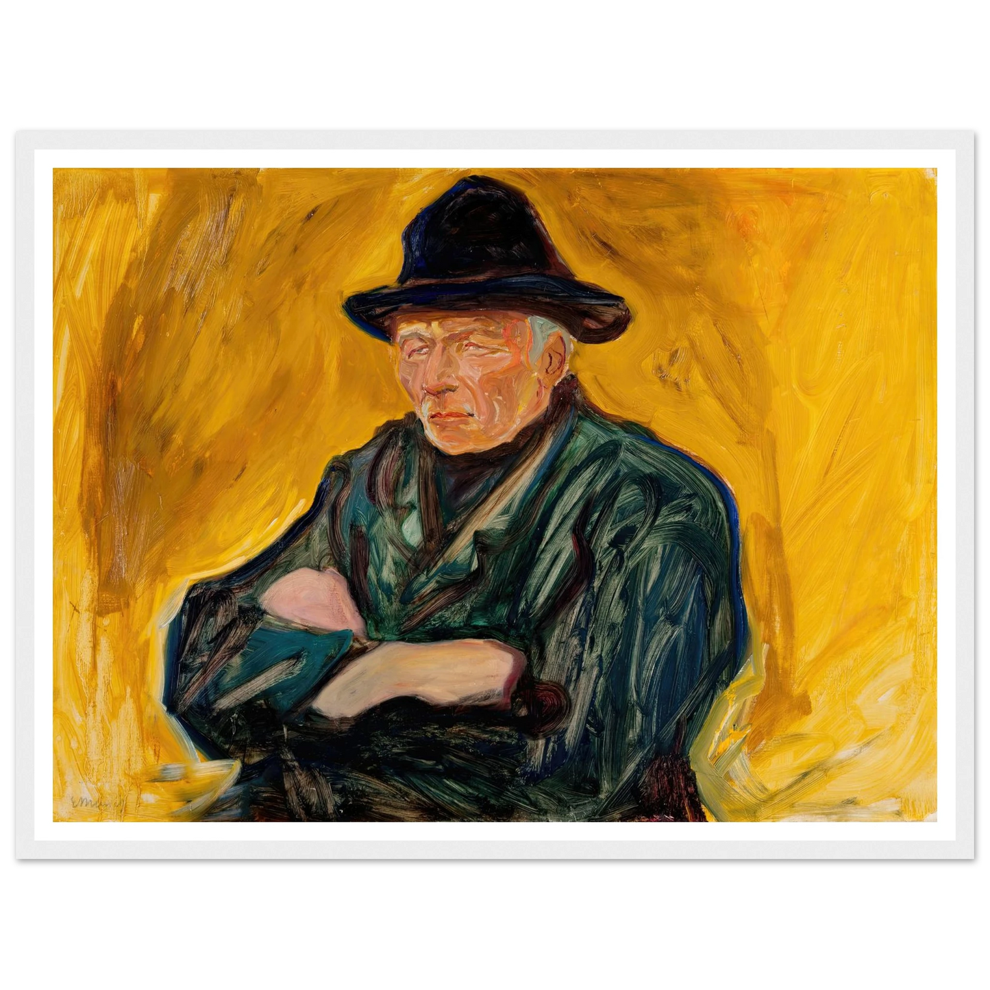 An Old Man (ca 1902) Art Print | Edvard Munch - Framed Poster - 30x40 cm / 12x16″ - Black frame