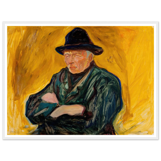 An Old Man (ca 1902) Art Print | Edvard Munch - Framed Poster - 30x40 cm / 12x16″ - Black frame
