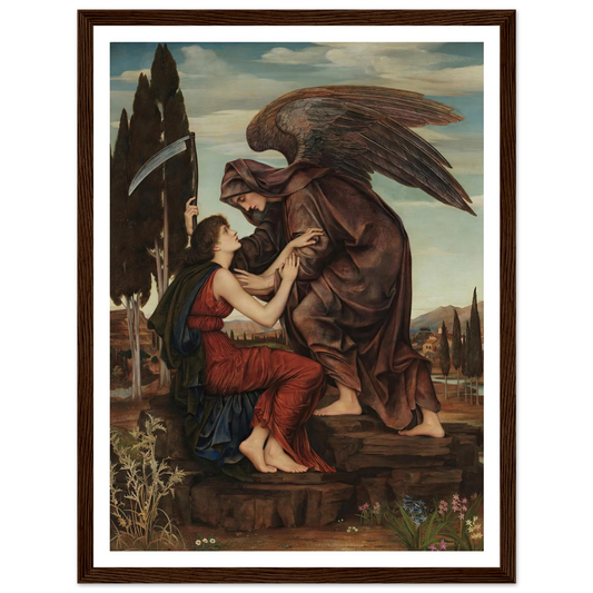 Angel of death (1881) Art Print | Evelyn de Morgan - Framed Poster - 30x40 cm / 12x16″ - Black frame