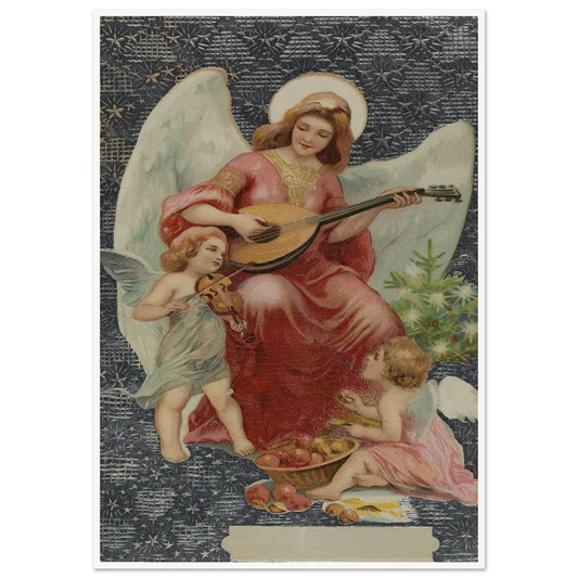 Angel Playing Mandolin - Framed Poster - 30x40 cm / 12x16″ - Black frame